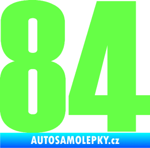 Samolepka Startovní číslo 84 typ 2    Fluorescentní zelená