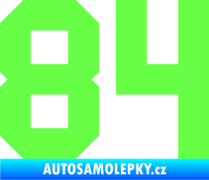 Samolepka Startovní číslo 84 Fluorescentní zelená