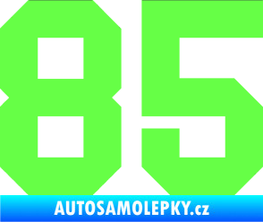 Samolepka Startovní číslo 85 Fluorescentní zelená