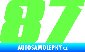 Samolepka Startovní číslo 87 typ 6 Fluorescentní zelená