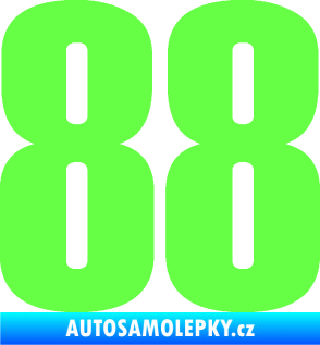 Samolepka Startovní číslo 88 typ 2        Fluorescentní zelená