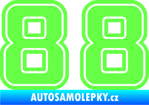 Samolepka Startovní číslo 88 typ 5 Fluorescentní zelená