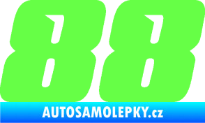 Samolepka Startovní číslo 88 typ 6 Fluorescentní zelená