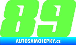 Samolepka Startovní číslo 89 typ 6 Fluorescentní zelená