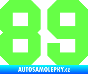 Samolepka Startovní číslo 89 Fluorescentní zelená