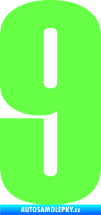 Samolepka Startovní číslo 9 typ 2     Fluorescentní zelená