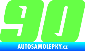 Samolepka Startovní číslo 90 typ 6 Fluorescentní zelená