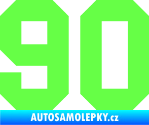 Samolepka Startovní číslo 90 Fluorescentní zelená