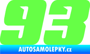 Samolepka Startovní číslo 93 typ 6 Fluorescentní zelená