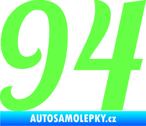 Samolepka Startovní číslo 94 typ 3    Fluorescentní zelená