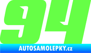 Samolepka Startovní číslo 94 typ 6 Fluorescentní zelená