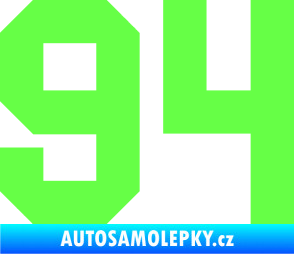 Samolepka Startovní číslo 94 Fluorescentní zelená