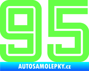 Samolepka Startovní číslo 95 typ 7 Fluorescentní zelená