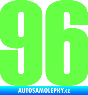 Samolepka Startovní číslo 96 typ 2     Fluorescentní zelená