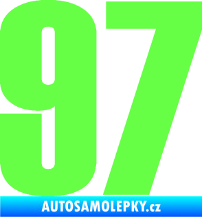Samolepka Startovní číslo 97 typ 2 Fluorescentní zelená