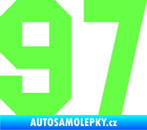 Samolepka Startovní číslo 97 Fluorescentní zelená