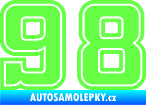 Samolepka Startovní číslo 98 typ 5 Fluorescentní zelená