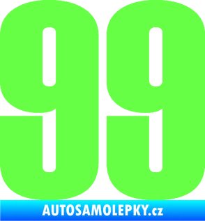 Samolepka Startovní číslo 99 typ 2      Fluorescentní zelená