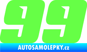 Samolepka Startovní číslo 99 typ 6 Fluorescentní zelená