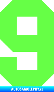 Samolepka Startovní číslo 9 Fluorescentní zelená