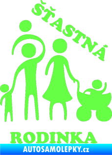 Samolepka Šťastná rodinka Fluorescentní zelená