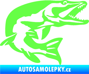 Samolepka Štika 001 pravá Fluorescentní zelená