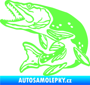 Samolepka Štika 002 levá Fluorescentní zelená
