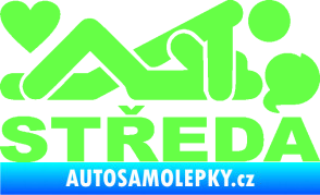 Samolepka Středa nápis Fluorescentní zelená