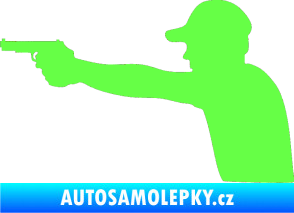 Samolepka Střelec silueta 001 levá Fluorescentní zelená