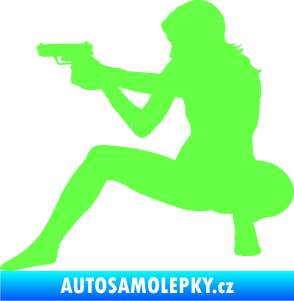 Samolepka Střelkyně 003 levá Fluorescentní zelená