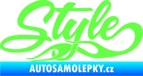 Samolepka Style nápis s plameny Fluorescentní zelená