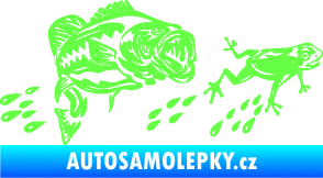 Samolepka Sumec 005 levá se žábou Fluorescentní zelená