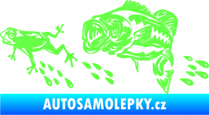 Samolepka Sumec 005 pravá se žábou Fluorescentní zelená