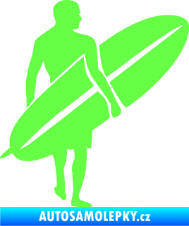 Samolepka Surfař 004 pravá Fluorescentní zelená