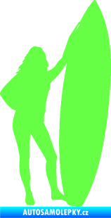 Samolepka Surfařka 001 levá Fluorescentní zelená