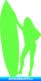 Samolepka Surfařka 001 pravá Fluorescentní zelená