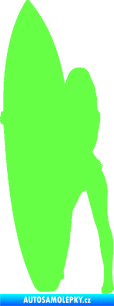Samolepka Surfařka 002 pravá Fluorescentní zelená