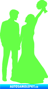 Samolepka Svatba 003 levá Fluorescentní zelená