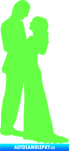 Samolepka Svatba 004 levá Fluorescentní zelená