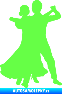 Samolepka Tanec 003 pravá společenský tanec pár Fluorescentní zelená