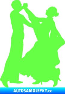 Samolepka Tanec 004 levá společenský tanec pár Fluorescentní zelená