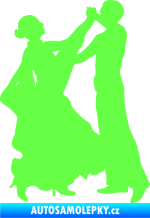 Samolepka Tanec 004 pravá společenský tanec pár Fluorescentní zelená