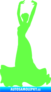 Samolepka Tanec 006 levá tanečnice flamenca Fluorescentní zelená