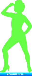 Samolepka Tanec 007 levá jazz tanečnice Fluorescentní zelená