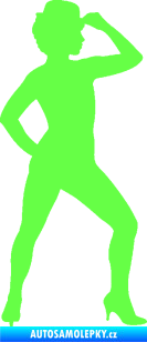 Samolepka Tanec 007 pravá jazz tanečnice Fluorescentní zelená