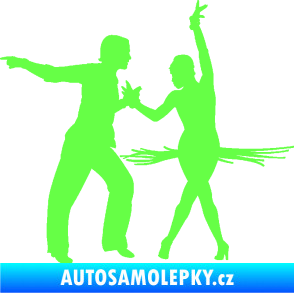 Samolepka Tanec 009 levá latinskoamerický tanec pár Fluorescentní zelená