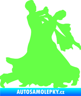 Samolepka Tanec 010 levá waltz Fluorescentní zelená