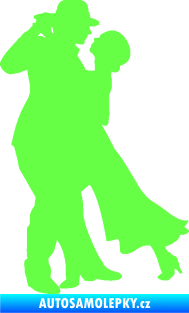 Samolepka Tanec 013 levá tango  Fluorescentní zelená