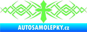 Samolepka Tetování 080 kříž Fluorescentní zelená
