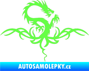 Samolepka Tetování 114 drak Fluorescentní zelená